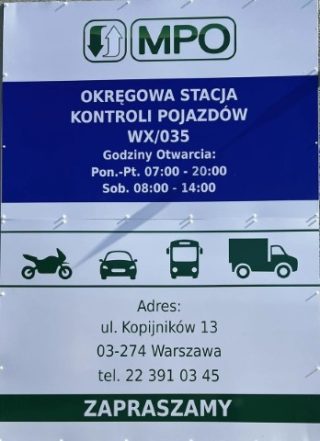 Stacja Kontroli Pojazdów Przedsiębiorstwa Oczyszczania Miasta WX/035
