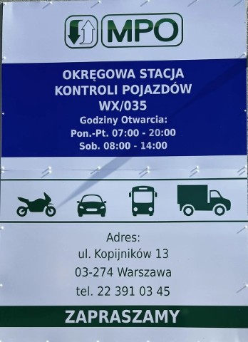 Stacja Kontroli Pojazdów Przedsiębiorstwa Oczyszczania Miasta WX/035